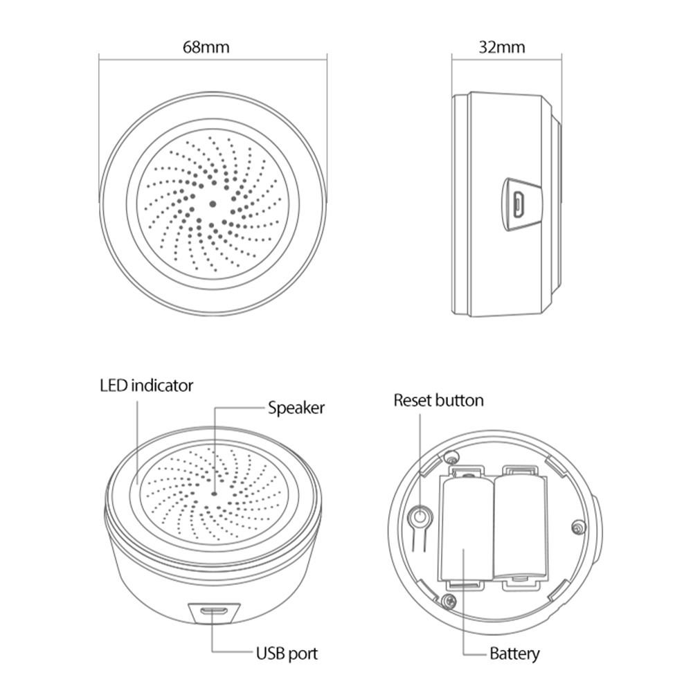 Home Security Alarm System - Tuya Zigbee Sound Light Sensor Smart