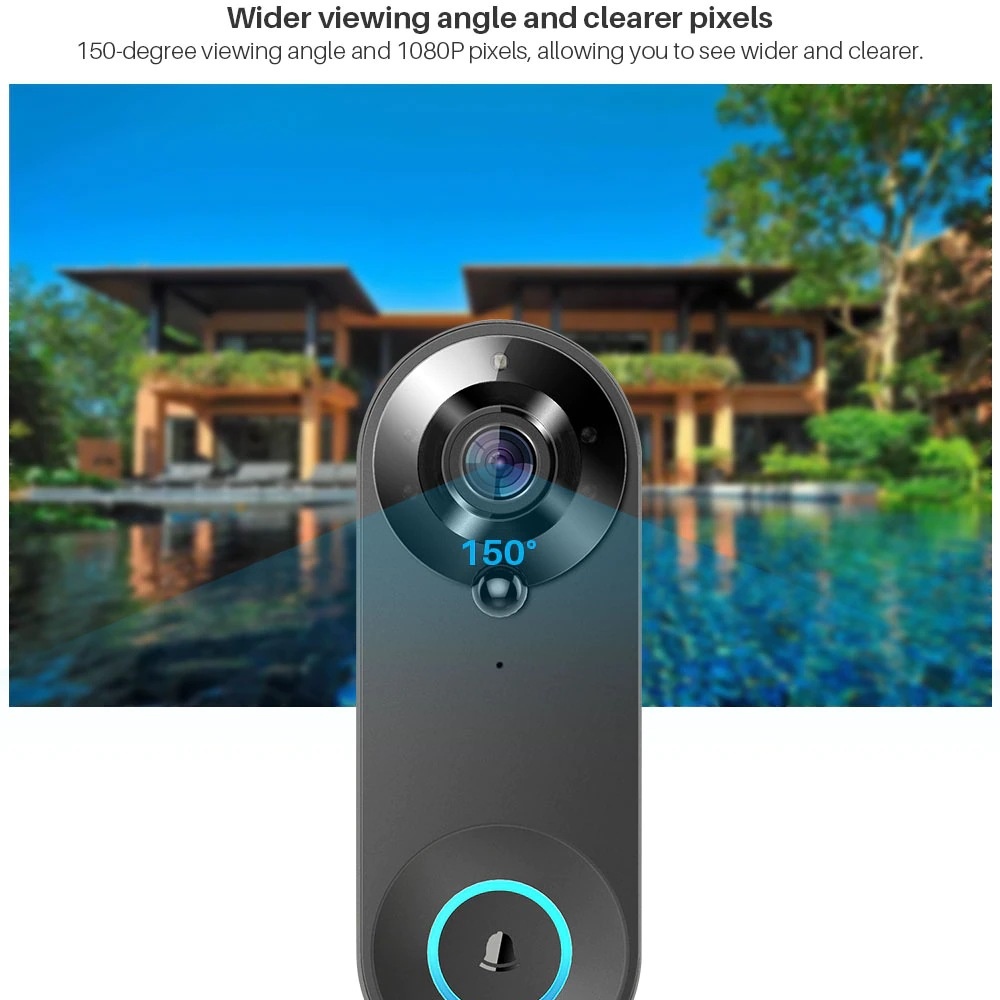 Tuya 1080P Wireless WIFI Doorb - Home Security Monitoring System review and price