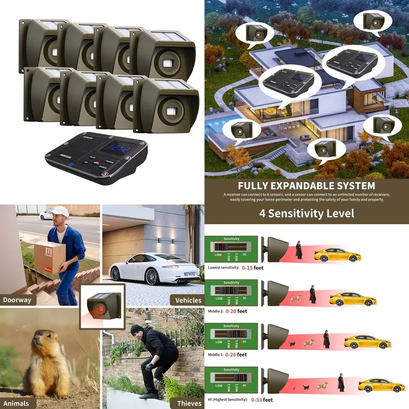 Outdoor Solar - Powered Wirele - Home Security Alarm System review and price